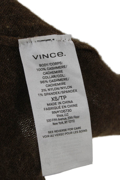 Vince Unisex Pullover Cashmere Crew Neck Brown Sweater Size XS