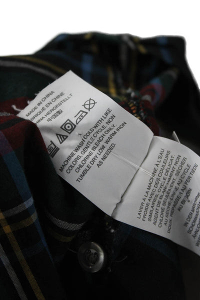 J Crew Women Black Plaid Collared Cotton Button-Up Long Sleeve Size 10 Tall