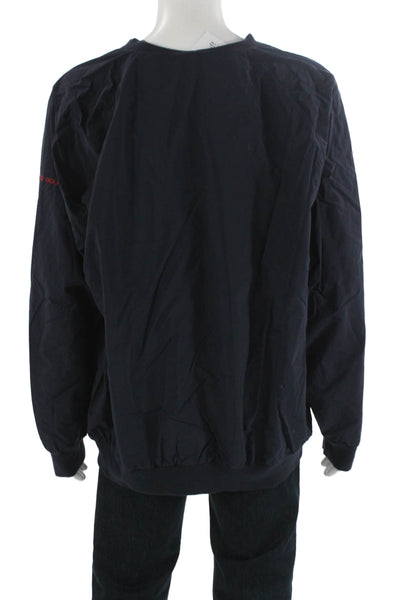 Polo Ralph Lauren Mens Dark Blue Pullover Sweatshirt Crew Neck Nylon Size XL