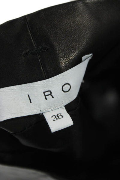 IRO Women Straight Pencil Lamb Leather Skirt Black Size S