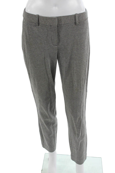 Theory Womens Ankle Cropped Dress Pants Gray Herringbone Size 4