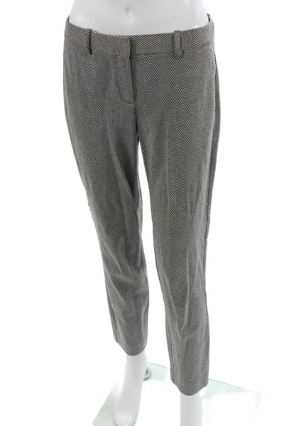 Theory Womens Ankle Cropped Dress Pants Gray Herringbone Size 4