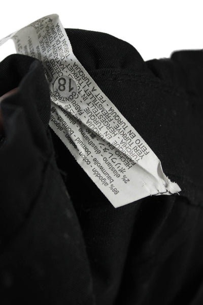 Zara Women Paperbag Cropped Black Buckle Pants Size S