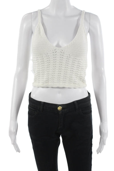 Wilfred Women Cropped Camisole V Neck White 100% Cotton Bohemian Size S