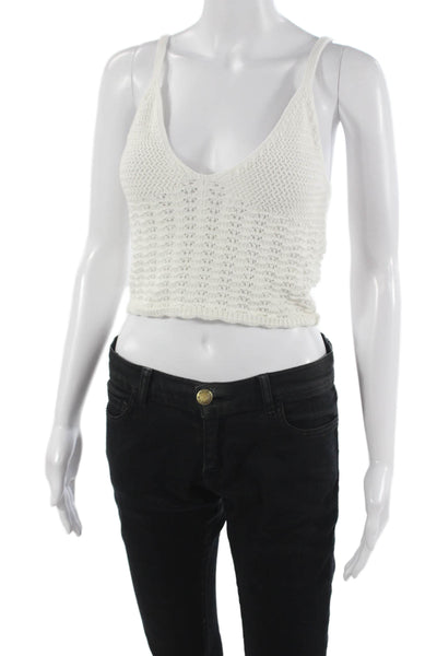 Wilfred Women Cropped Camisole V Neck White 100% Cotton Bohemian Size S