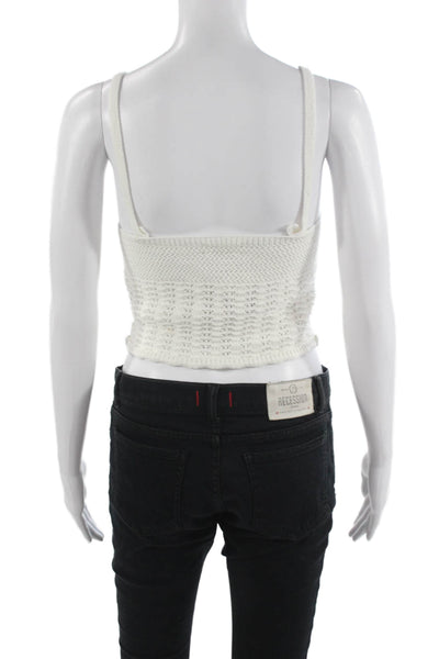 Wilfred Women Cropped Camisole V Neck White 100% Cotton Bohemian Size S