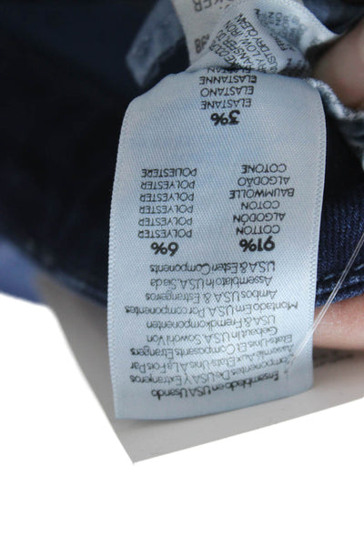 Mother Women Skinny Ankle Jeans Dark Blue High Rise Button Size 25