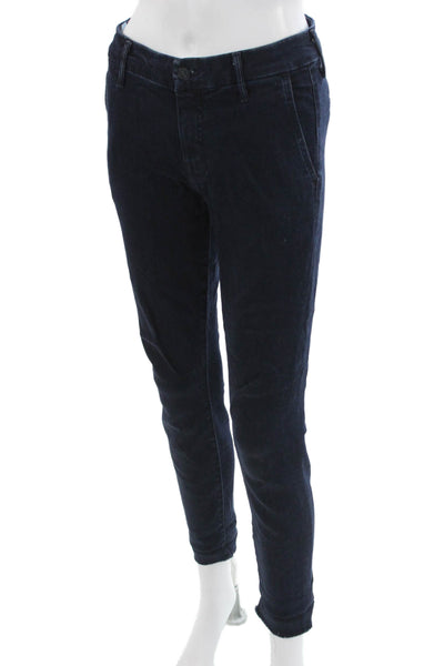 Mother Womens Cropped Ankle Jeans Dark Blue Mid Rise Size 27