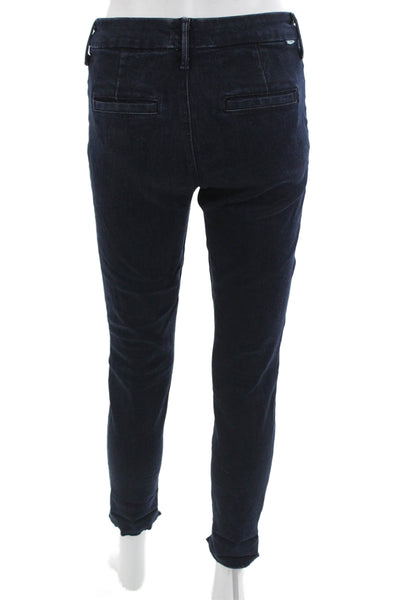 Mother Womens Cropped Ankle Jeans Dark Blue Mid Rise Size 27