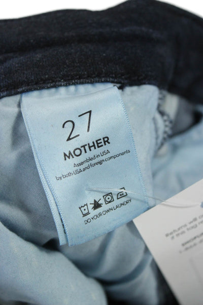 Mother Womens Cropped Ankle Jeans Dark Blue Mid Rise Size 27
