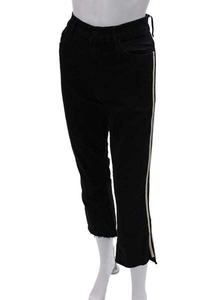 Mother Women Cropped Ankle High Rise Black Pants Size 30