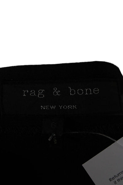 Rag & Bone Womens Cropped Ankle Pants Black Viscose Blend Size 6