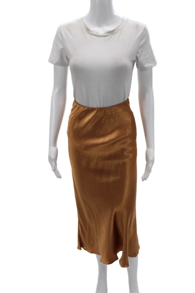 Bec & Bridge Women Straight Pencil Skirt Brown Knee Length Viscose Size 6