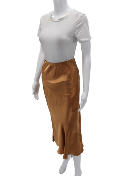 Bec & Bridge Women Straight Pencil Skirt Brown Knee Length Viscose Size 6