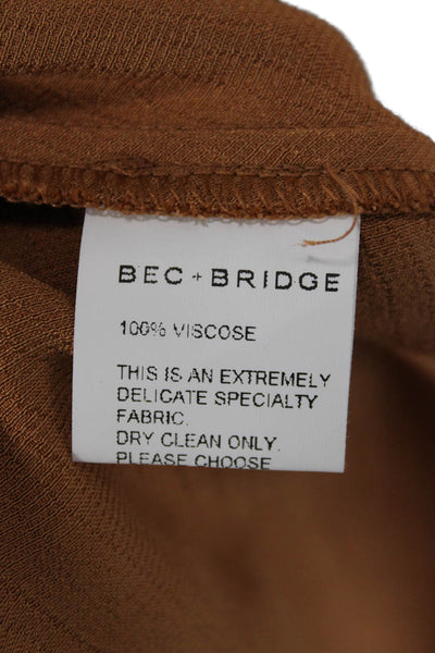 Bec & Bridge Women Straight Pencil Skirt Brown Knee Length Viscose Size 6