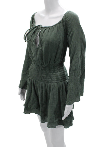 Majorelle Women Fit & Flare Mini Green Long Sleeve Dress Size M
