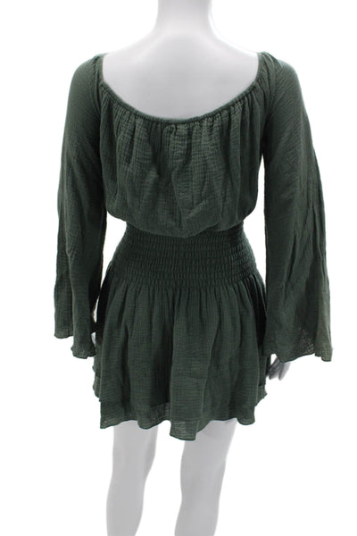 Majorelle Women Fit & Flare Mini Green Long Sleeve Dress Size M