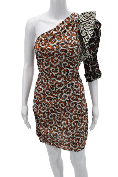 Isabel Marant Women Bodycon Mini Dress Black Cotton Zip Paisley Size 42