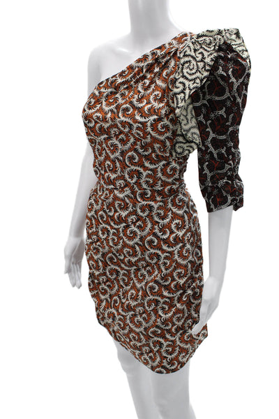 Isabel Marant Women Bodycon Mini Dress Black Cotton Zip Paisley Size 42