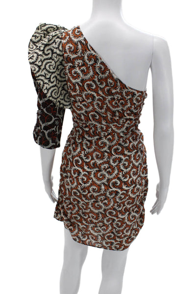 Isabel Marant Women Bodycon Mini Dress Black Cotton Zip Paisley Size 42