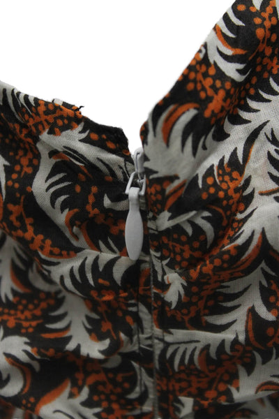 Isabel Marant Women Bodycon Mini Dress Black Cotton Zip Paisley Size 42