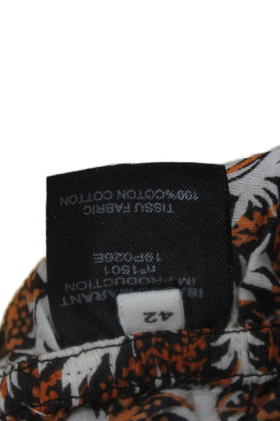 Isabel Marant Women Bodycon Mini Dress Black Cotton Zip Paisley Size 42