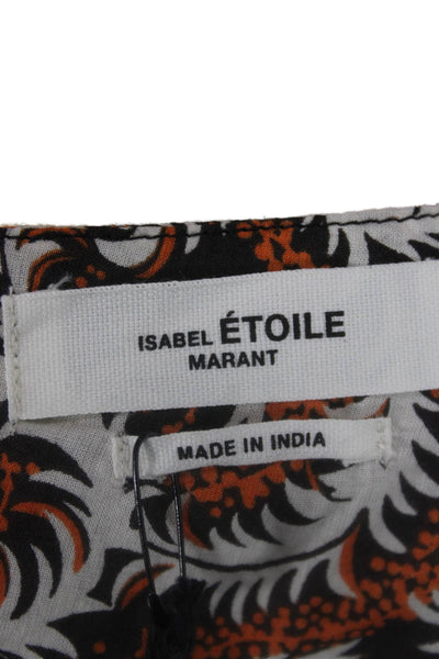 Isabel Marant Women Bodycon Mini Dress Black Cotton Zip Paisley Size 42