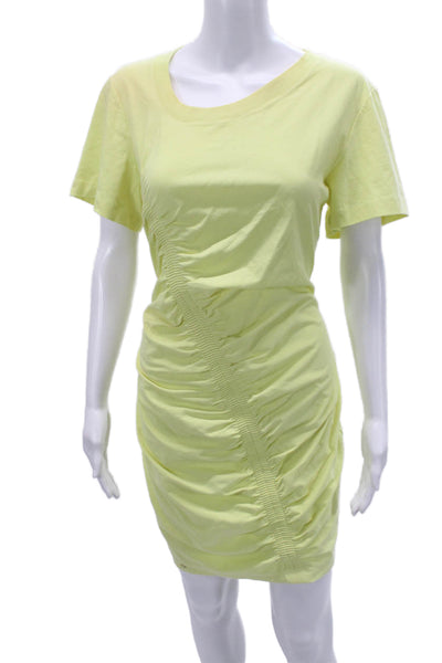 T Alexander Wang Women Yellow T-Shirt Dress Short Sleeve Nylon Size L