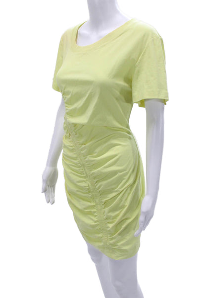 T Alexander Wang Women Yellow T-Shirt Dress Short Sleeve Nylon Size L
