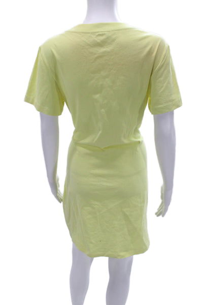 T Alexander Wang Women Yellow T-Shirt Dress Short Sleeve Nylon Size L