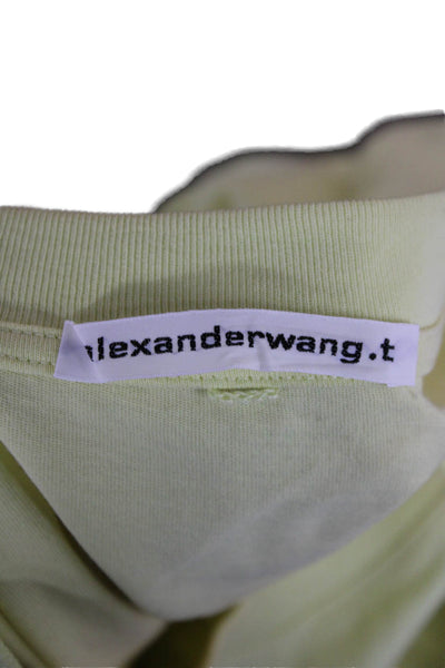 T Alexander Wang Women Yellow T-Shirt Dress Short Sleeve Nylon Size L