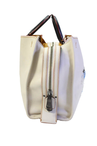 Coach Womens Leather Rogue Multi-Compartment Shoulder Bag White