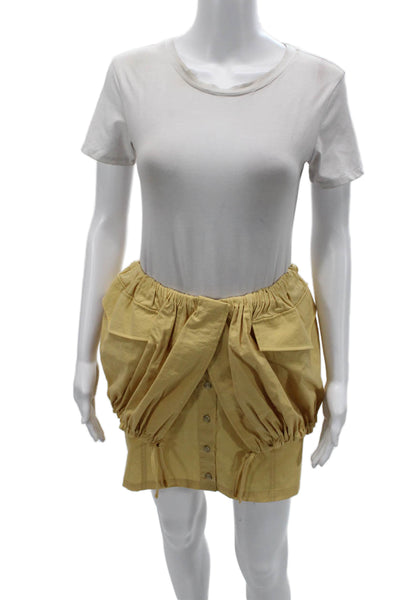 Jacquemus Womens Peasant Mini Skirt Beige Size 40