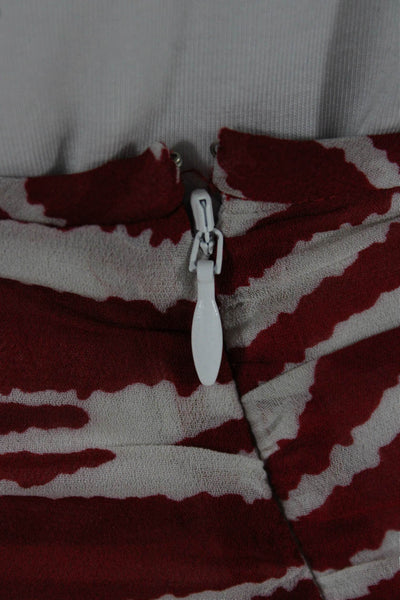 Isabel Marant Etoile Women Red Animal Print Wrap Mini Skirt Viscose Size 42