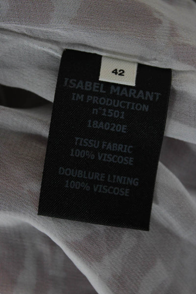 Isabel Marant Etoile Women Red Animal Print Wrap Mini Skirt Viscose Size 42