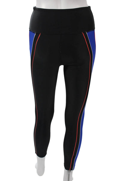 PE Nation Women Ankle Striped Black Leggings Size S