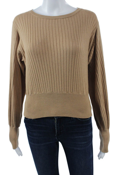 Crush Unisex Beige Striped Pullover Sweater Long Sleeve Round Neck Size 1