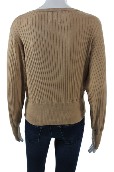 Crush Unisex Beige Striped Pullover Sweater Long Sleeve Round Neck Size 1