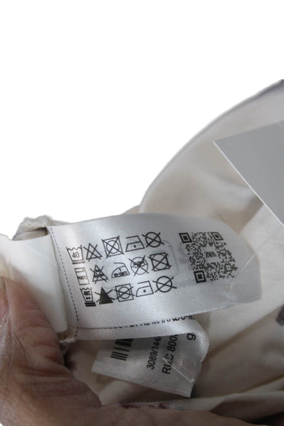 Zara Womens Beige Sleeveless Cotton Shirt Dress Graphic Print Size XL