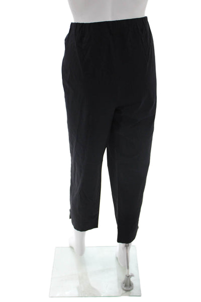 BASLER Womens Black Ankle Cropped Pants Polyester Size 12