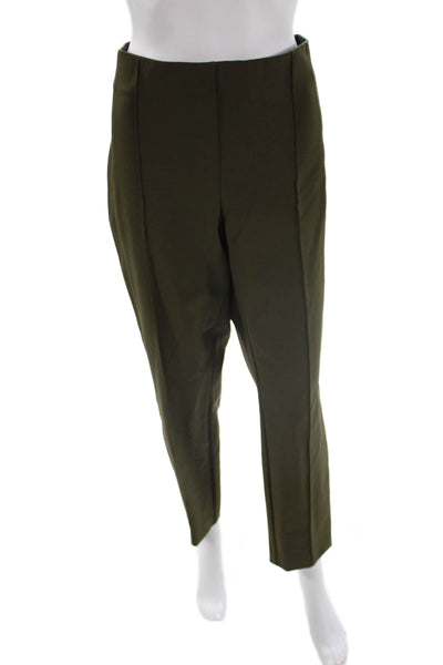 Lafayette 148 New York Women Ankle Dress Pants Green Polyamide Elastane Size 14