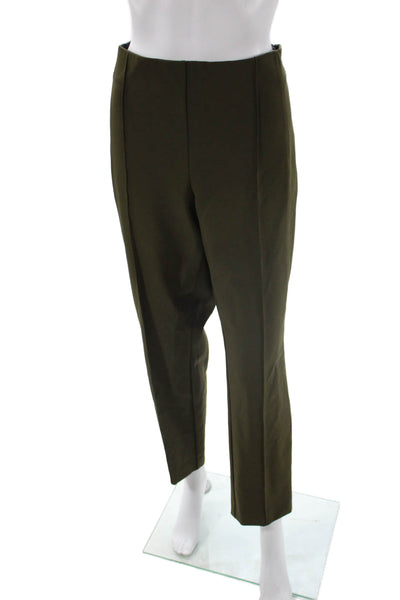 Lafayette 148 New York Women Ankle Dress Pants Green Polyamide Elastane Size 14