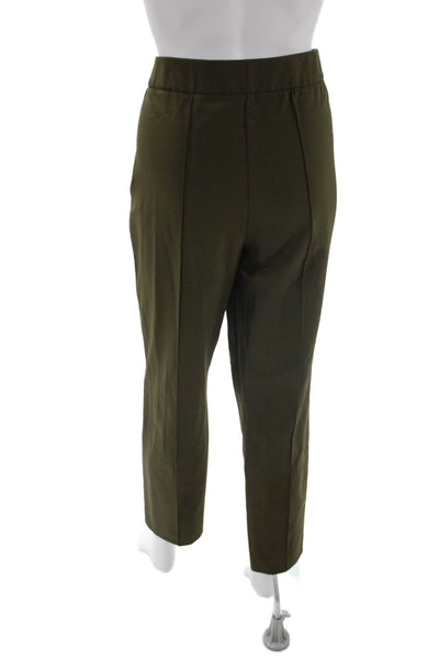 Lafayette 148 New York Women Ankle Dress Pants Green Polyamide Elastane Size 14