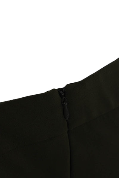 Lafayette 148 New York Women Ankle Dress Pants Green Polyamide Elastane Size 14