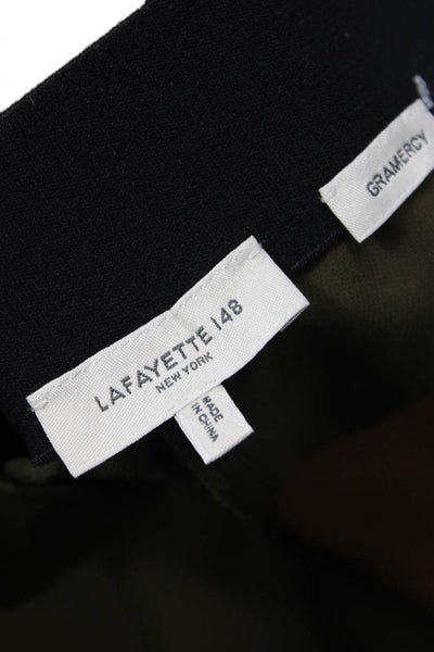 Lafayette 148 New York Women Ankle Dress Pants Green Polyamide Elastane Size 14