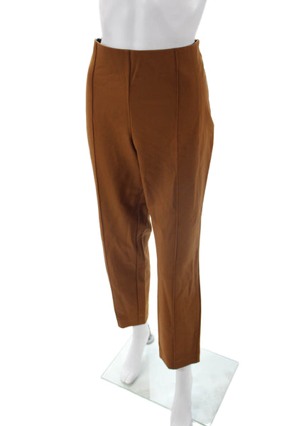 Lafayette 148 New York Women Ankle Cropped Dress Pants Brown Size 14