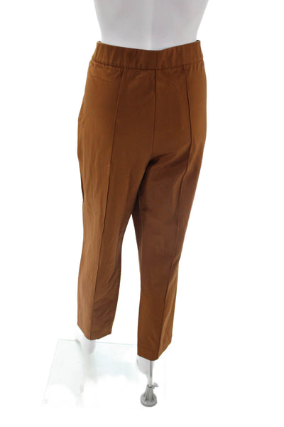 Lafayette 148 New York Women Ankle Cropped Dress Pants Brown Size 14
