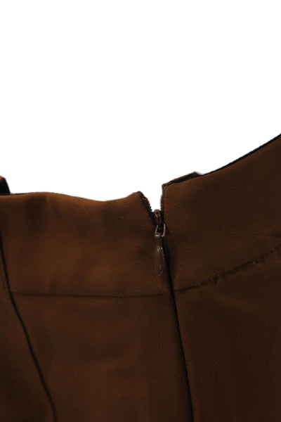 Lafayette 148 New York Women Ankle Cropped Dress Pants Brown Size 14
