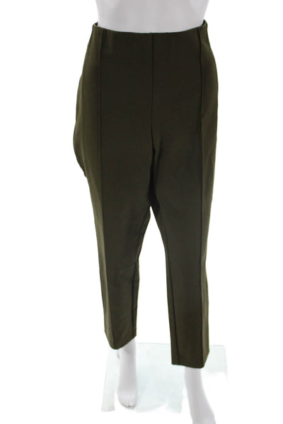 Lafayette 148 New York Women Ankle Dress Pants Green Zip 27in Inseam Size 14
