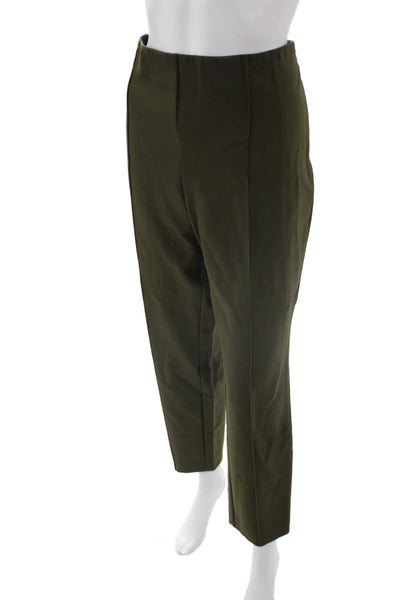 Lafayette 148 New York Women Ankle Dress Pants Green Zip 27in Inseam Size 14